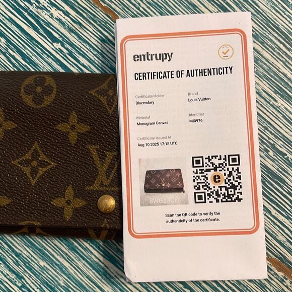 Louis Vuitton Brown Monogram Porte-Amon air Tresor Wallet - Picture 1 of 15